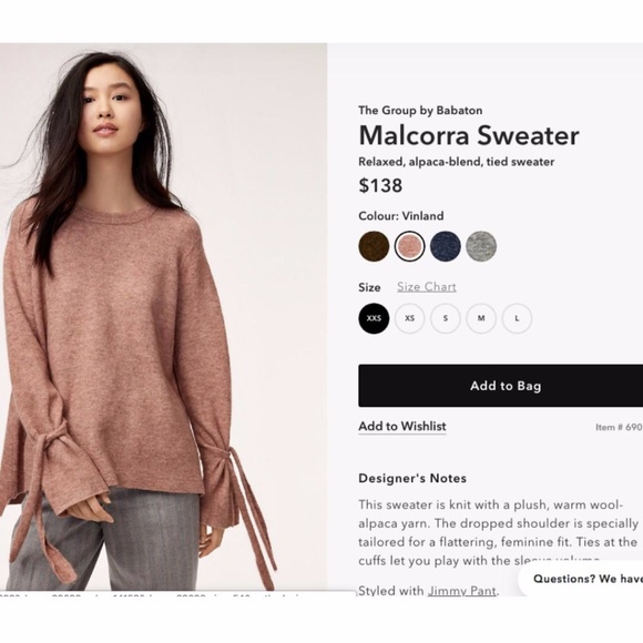 Aritzia Malcorra Sweater in Heather Encore Blue - Picture 2 of 7